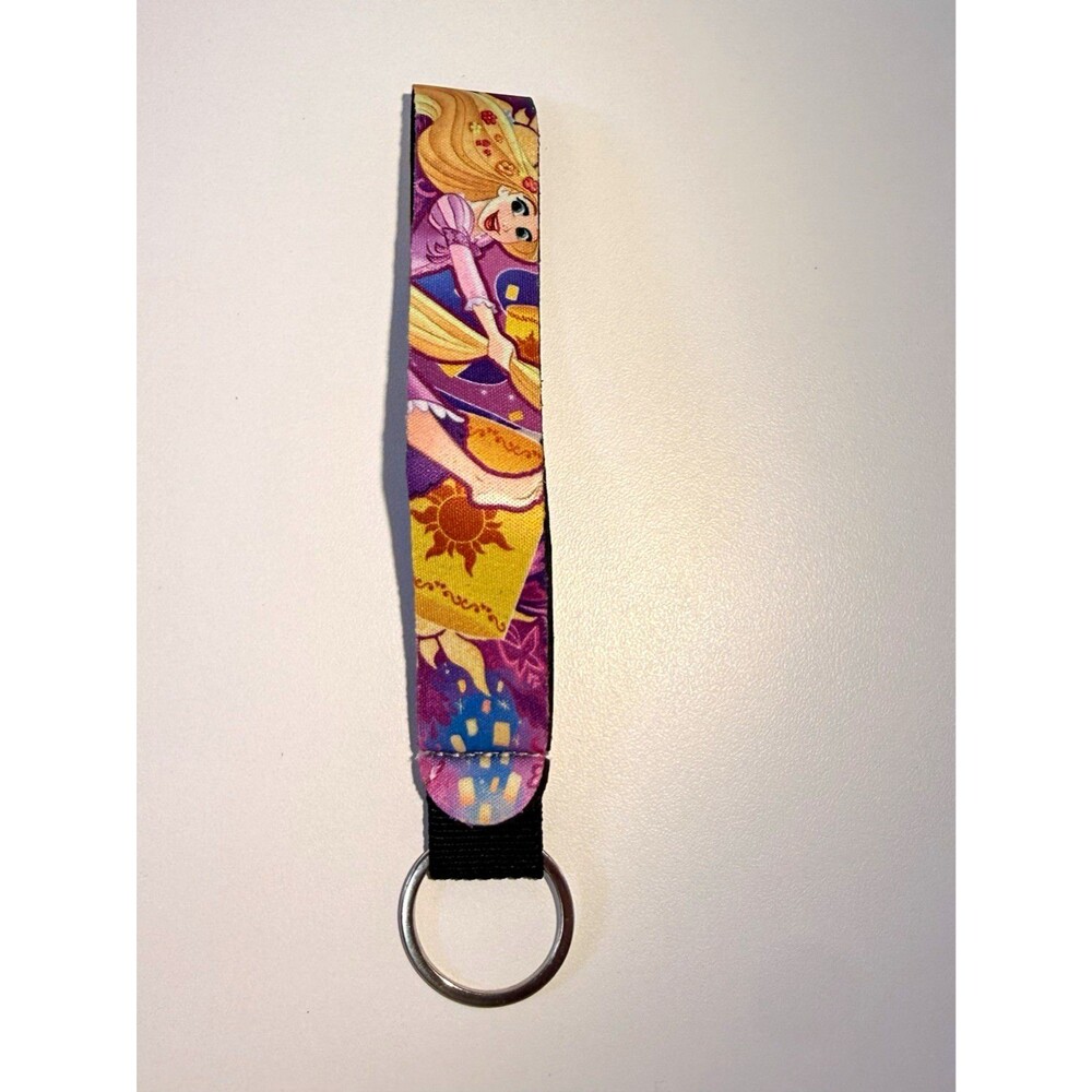 Disney Rapunzel Tangled Lanyard Strap Wristlet Keychain w/ Metal Ring
